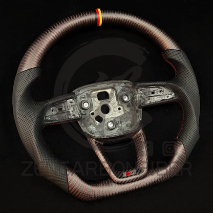 IN STOCK - 2021-2025 Audi B9.5 A/S/RS 4/5 S/RS Q7/8 Carbon Fiber Steering Wheel