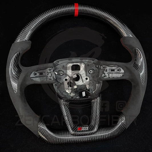 IN STOCK - 2021-2025 Audi B9.5 A/S/RS 4/5 S/RS Q7/8 Carbon Fiber Steering Wheel