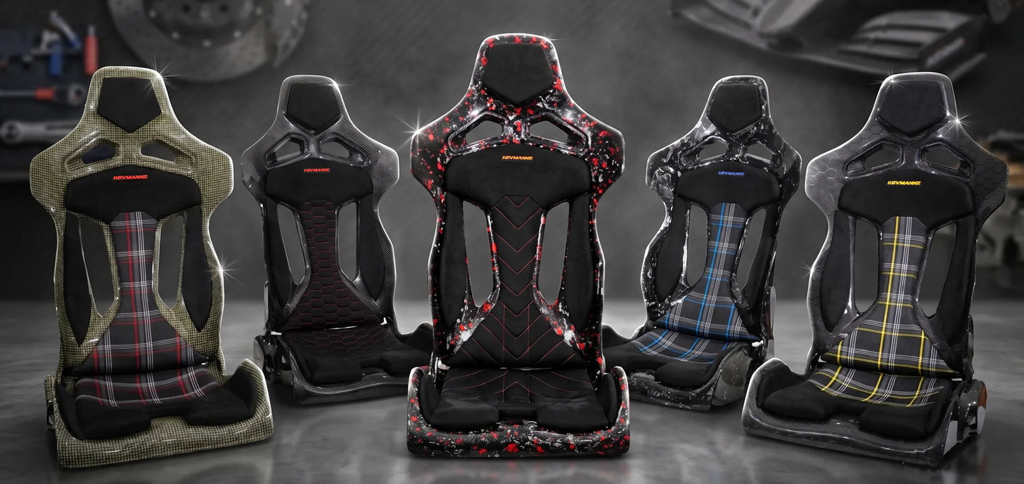 Kevmanns "GT Touring" Reclinable Full Carbon Fiber Bucket Seat